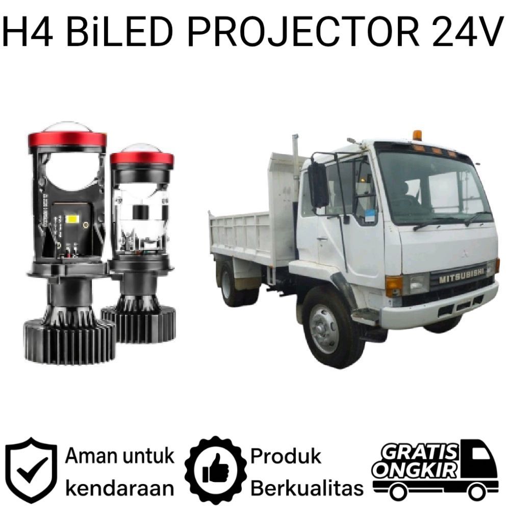 Lampu utama LED H4 BiLED PROJECTOR 24V MITSUBISHI FUSO FM515 Fuso FM Kotak