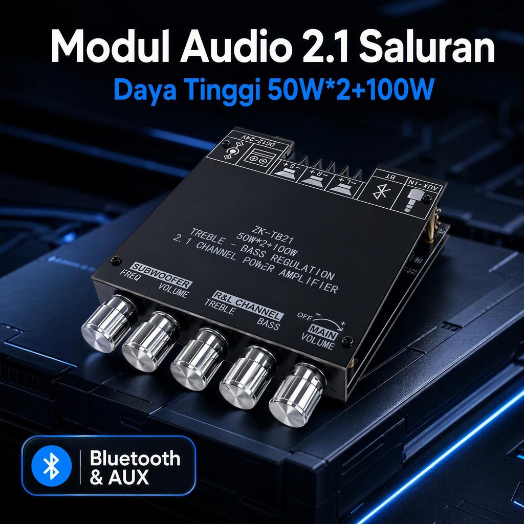 ZK - TB21 TPA3116D2 Bluetooth 2.1 Amplifier Board 50Wx2+100W Bluetooth Amplifier Class 2.1CH Subwoof