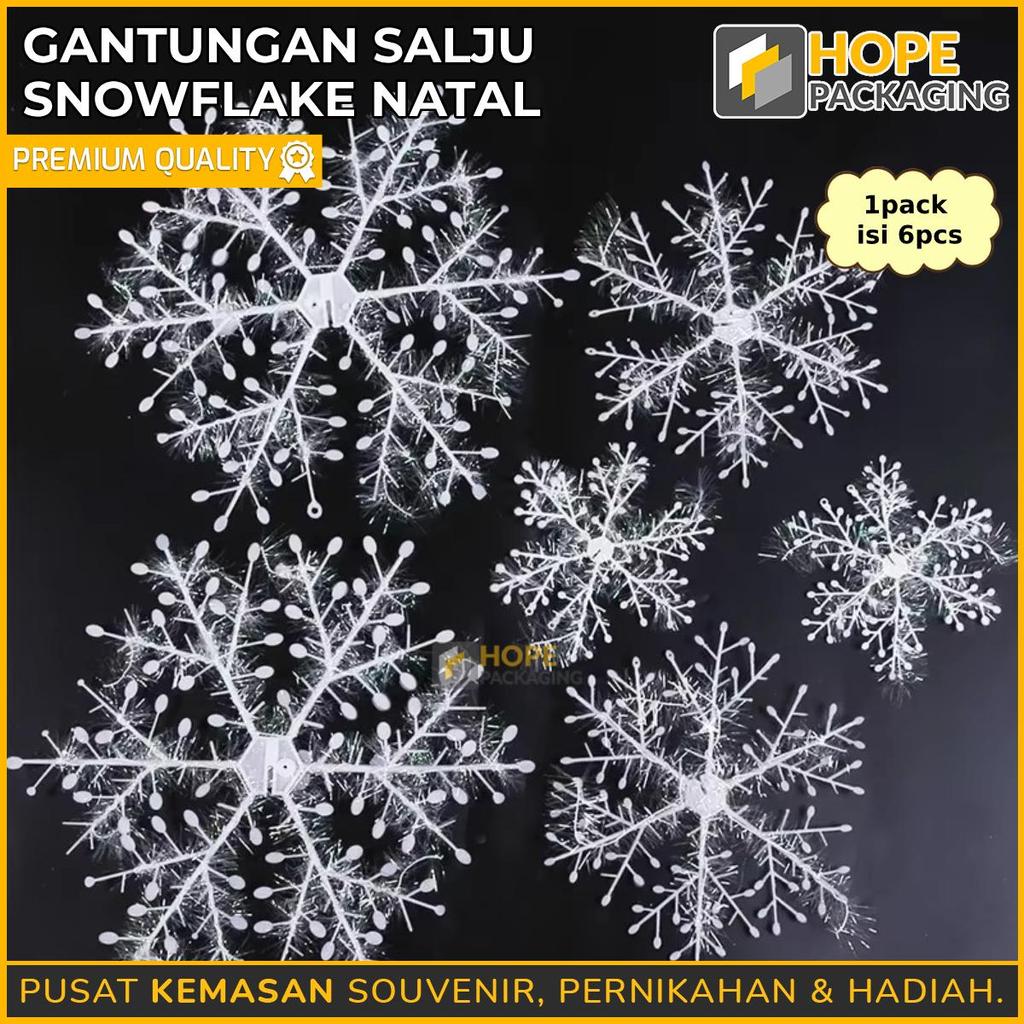 HOPE Gantungan Salju Snowflake Natal / Hiasan Pohon Natal / Gantungan Pohon Natal / Dekorasi Pohon N