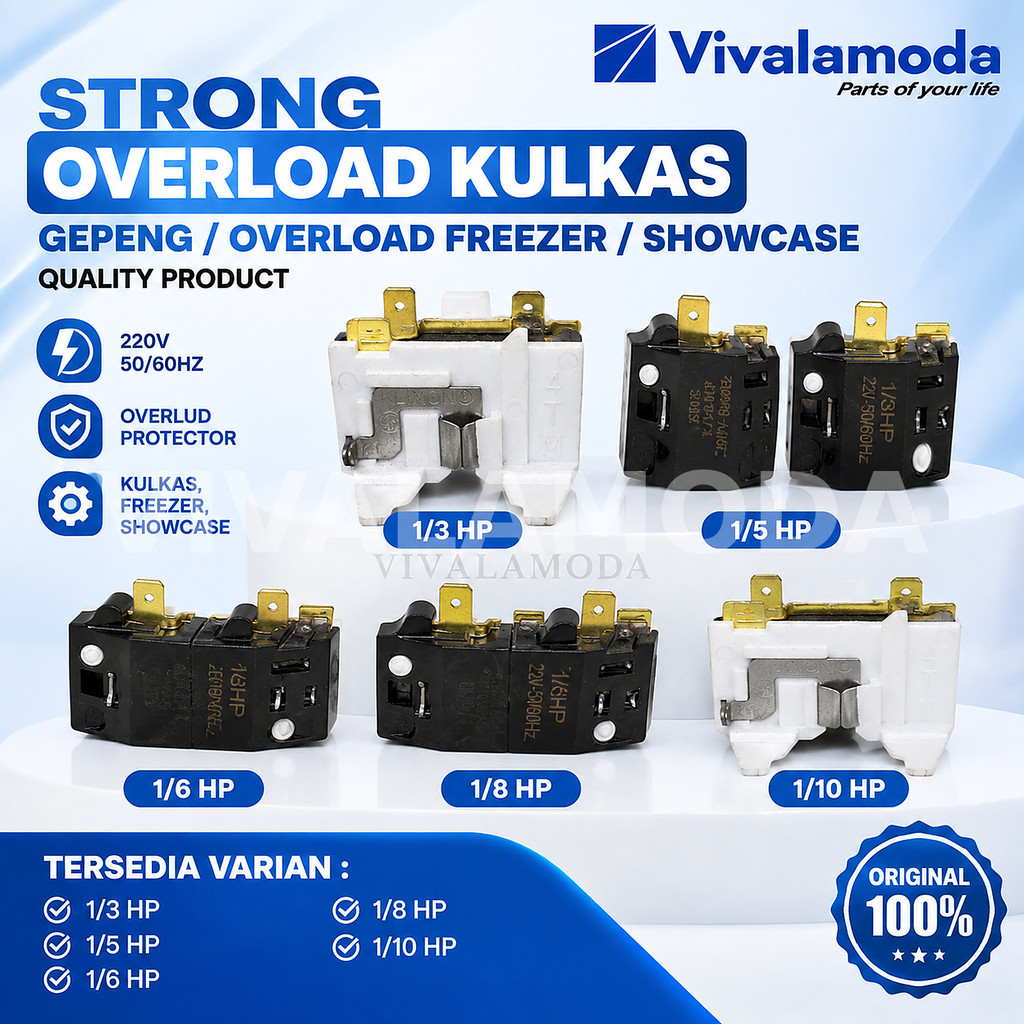 Overload Kulkas Gepeng STRONG Pelindung Kompresor Freezer Showcase untuk Polytron Sharp Panasonic