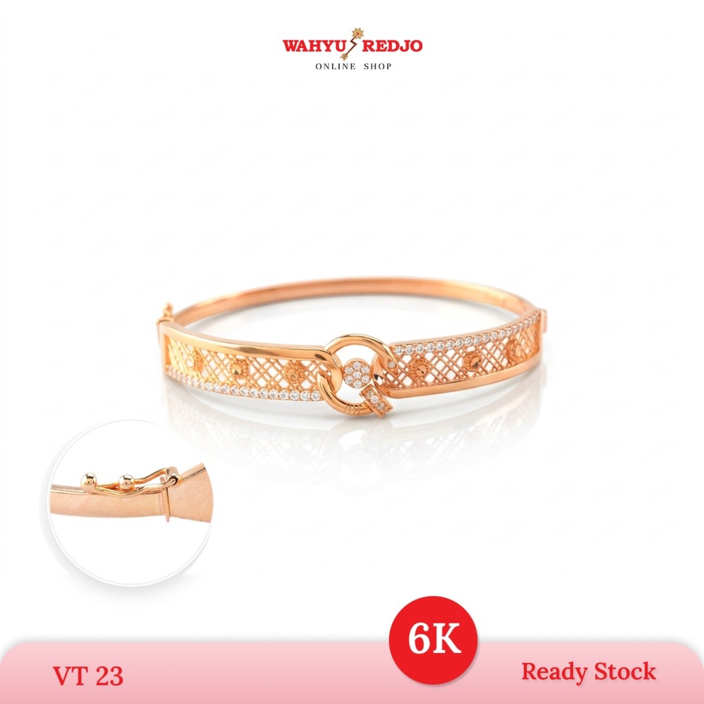 WAHYU REDJO - GELANG EMAS 6K UBS MODEL OVAL PAKU LENGKOK (NON PMR)