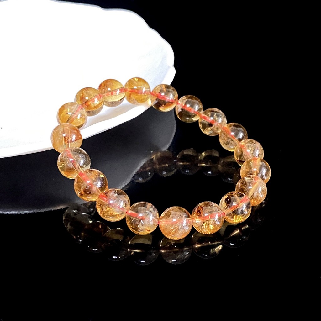 Gelang Batu Kristal Yellow Tower Alami untuk Wanita, Hadiah Perhiasan