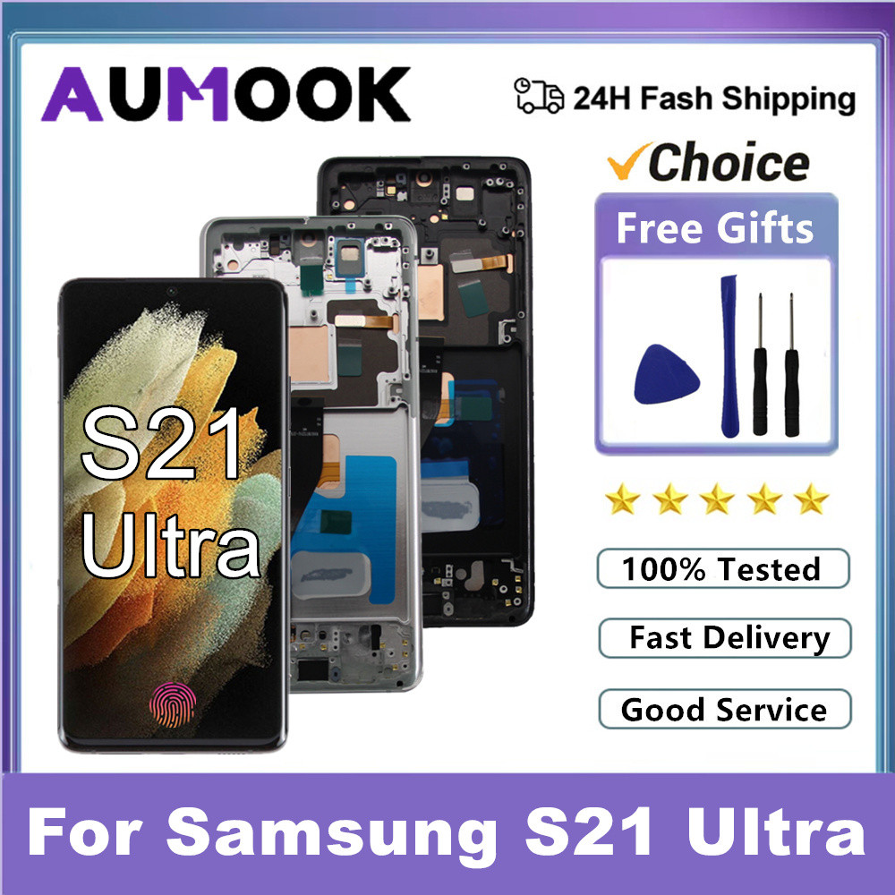 Super AMOLED Screen For Samsung S21 Ultra 5G G998 G998U LCD splay Tou Screen gitizer For Samsung S21
