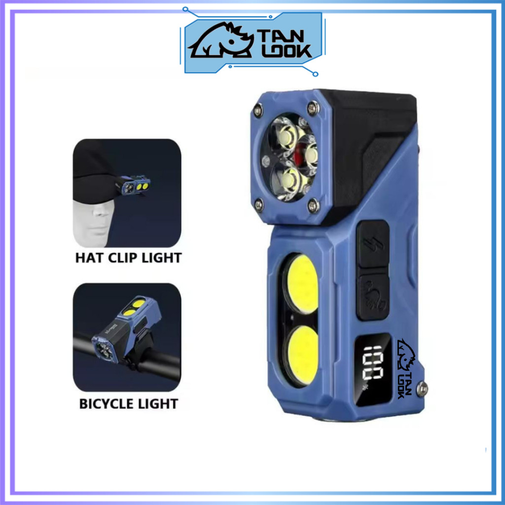 Campcare TANLOOK Senter LED Kepala mini model T615 berputar / Senter Kepala Cas Anti air dan tahan s