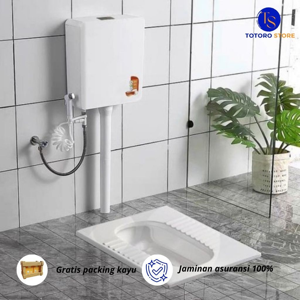 Closet WC Jongkok Tanpa Penutup Watertank biasa Flush 506 815 Modern Minimalis dan hemat air FREE PA
