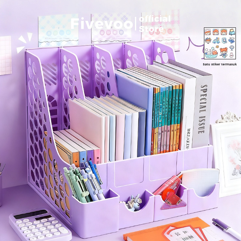 FIVEVOO Rak Dokumen Kantor/ Tempat Penyimpanan/ Organizer Stationery & Dokumen/Rak Standing Kantor