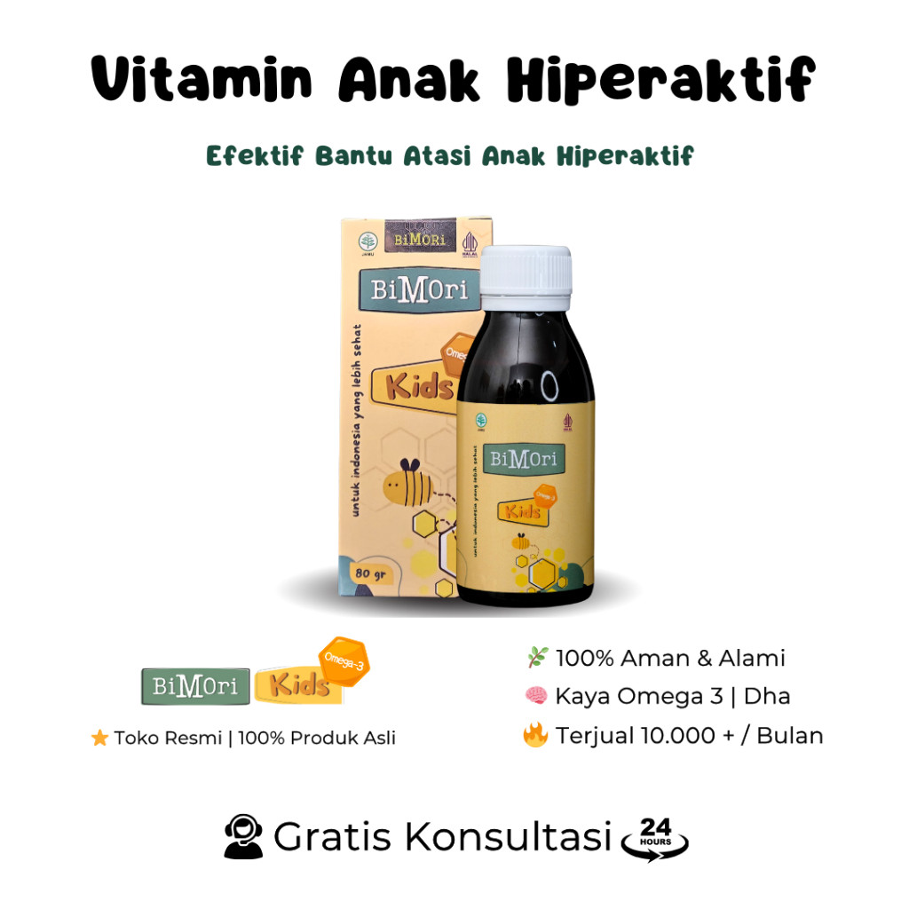 Bimori Kids Obat Hiperaktif Anak Tantrum Nutrisi Otak Daya Ingat Terlambat Bicara Nafsu Makan 60ml B