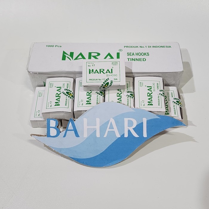 Mata Pancing Narai 2335 No. 16 dan No. 17  (1 kotak isi 1000 mata pancing) - Tidak Ecer