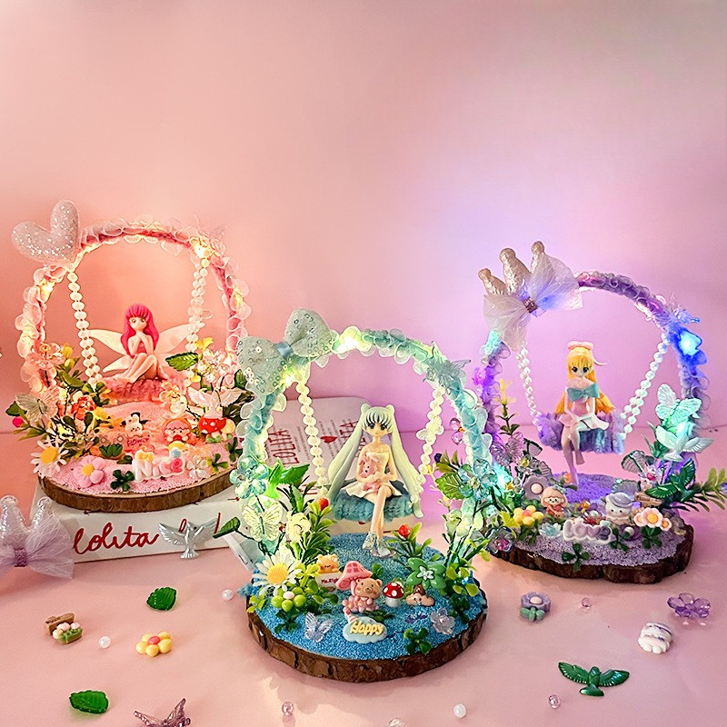 Mainan Edukasi DIY Lampu Tidur Ayunan Peri Set Kerajinan Tangan Hadiah Untuk Anak Perempuan
