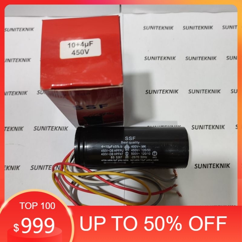 kapasitor 10uf + 4uf - CAPASITOR 10+4UF - KAPASITOR 10 UF DAN 4 UF