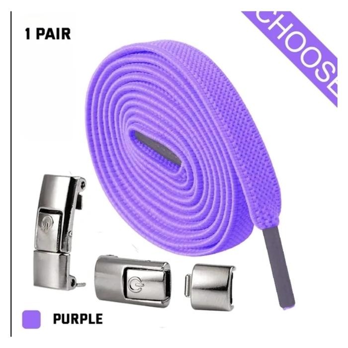 TALI SEPATU ELASTIS GEPENG TALI SEPATU PRAKTIS TANPA IKAT - UNGU