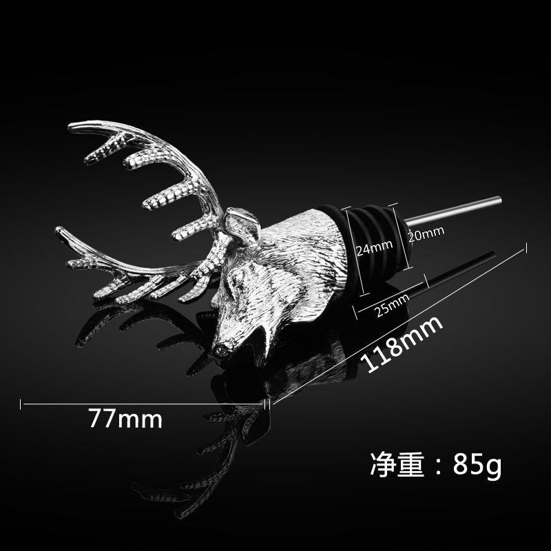 100pcs/lot Deer Head Wine Stopper Wine Server Wine Bottle Cork Pourer Stopper Deer Stag Wine Pourer 