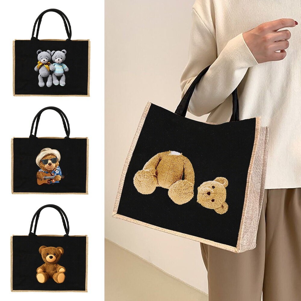 Tote bag Jute Handbag Linen Shoulder Bag Sacks Jute Tote Bag Women Shopping Bags Designer Tote Bags 