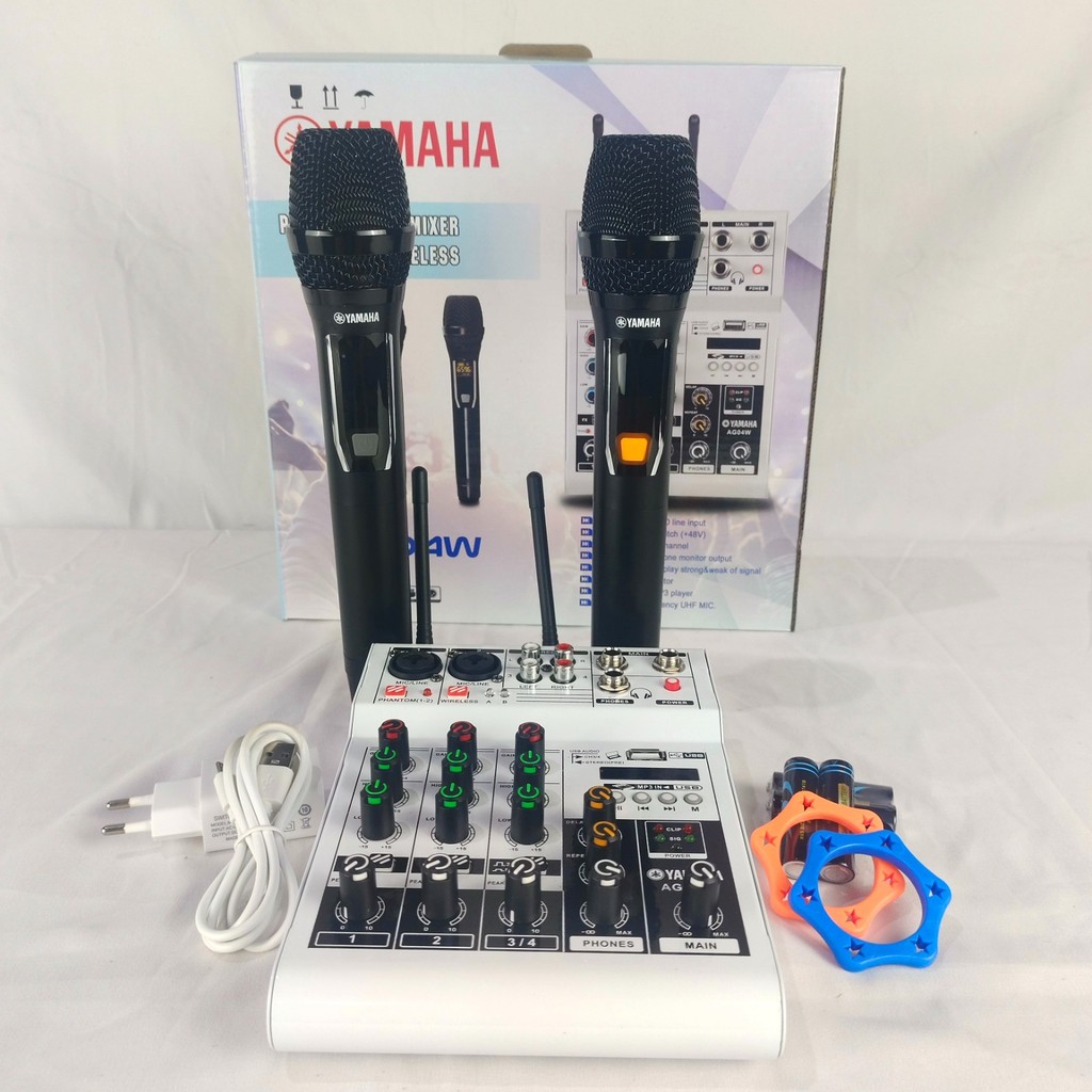 MIXER YAMAHA AG04W PLUS 2 MIC WIRELEES BLUETOOTH USB MP3 MIXER 4 CHANNEL AG 04 W/AG04 W/ag04w