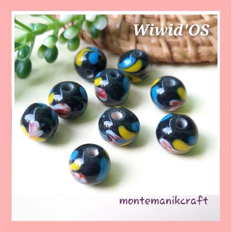 MANIK (1 bj) MANIK KACA HANDMADE 10 MM MKC019 MONTEMANIK CRAFT