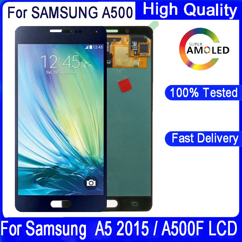 SUPER AMOLED 5.0" splay For Samsung A5 2015 A500 A5000 A500F A500M A500Y A500FU Tou Screen gitizer+L