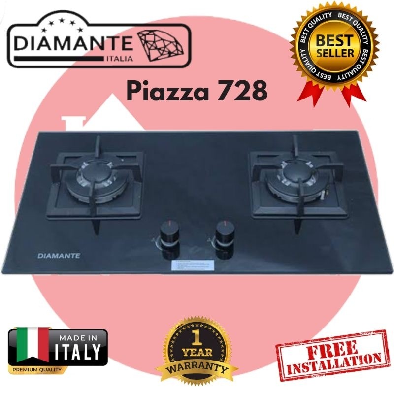 Kompor Tanam Diamante Piazza 728 Built-In Gas Hob