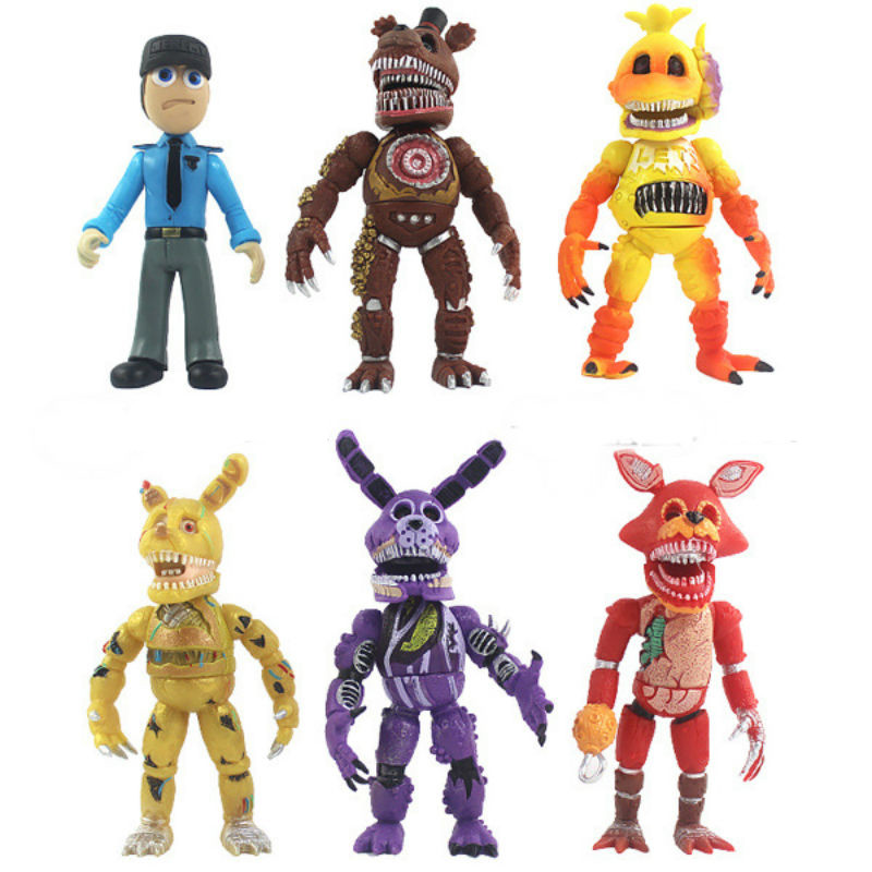 6pcs Hot Fnaf Pvc Toys Action Figure Doll Sister Location Funtime Foxy Bear Ballora Puppet Figure Fr