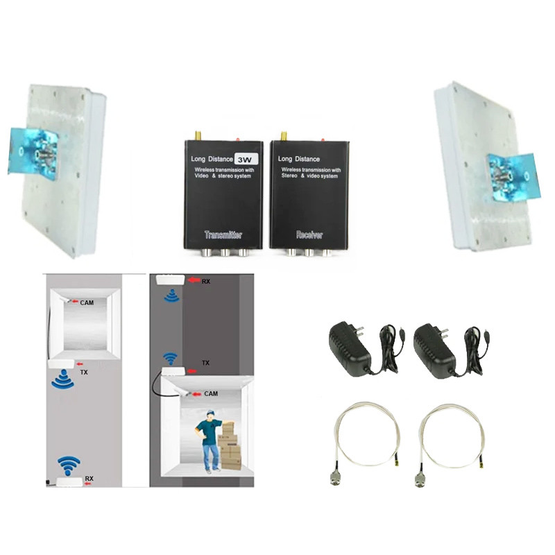 25 Floors AV Sender Lift Elevator Shaft CCTV Monitor 2W 2.4G Wireless Transceiver Video Transmitter 