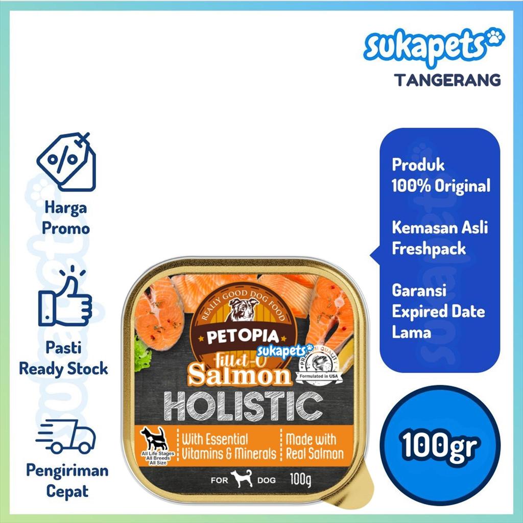 Petopia Dog Holistic Tray Fillet Salmon Makanan Anjing Basah 100g