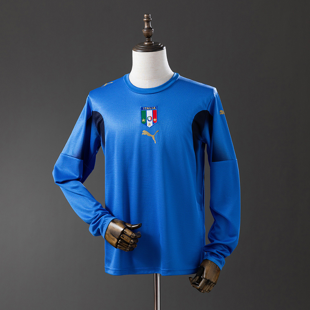Jersey Italy 2006 Home Long Sleeve Retro T shirt pria