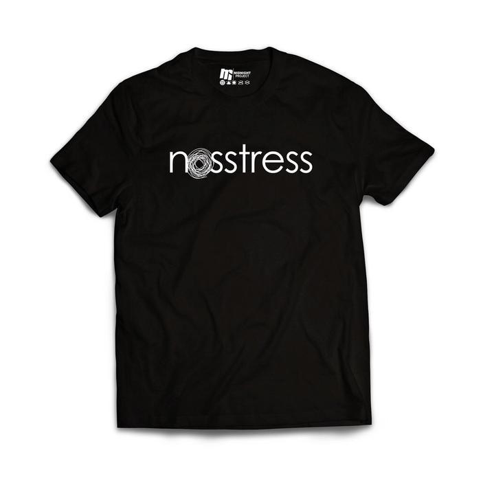 (COD) T-shirt Nosstress font Combed Katun Kerah Nyaman baju  band - Hitam, M