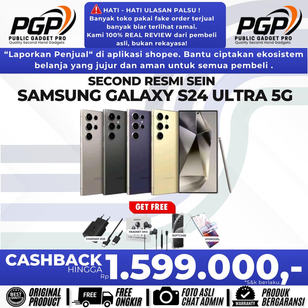 SEIN | SAMSUNG GALAXY S24 ULTRA 5G 12/1TB 12/512GB 12/256GB SECOND RESMI