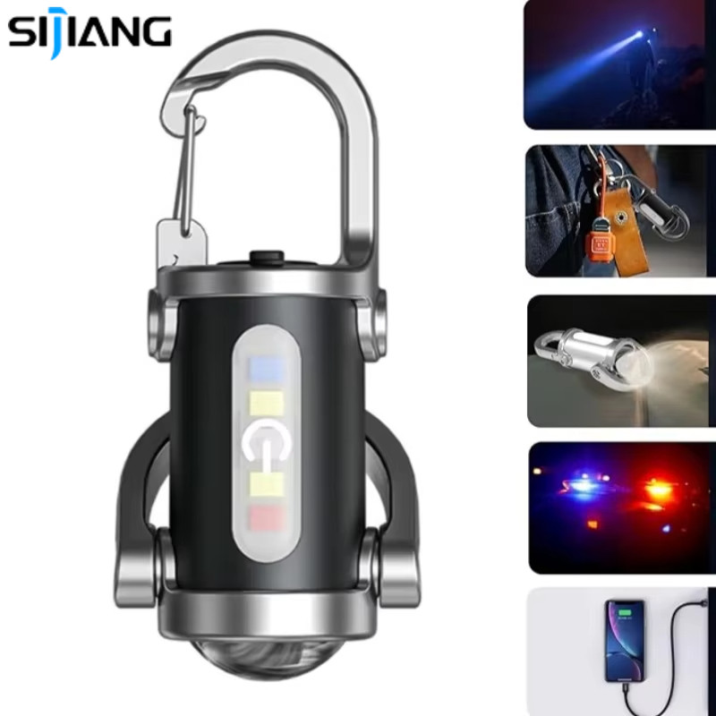 SIJIANG Senter Gantungan Kunci LED Super Terang Tahan Air - Senter Gantungan Kunci Mini untuk Berkem