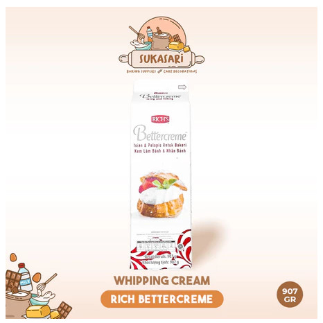 Richs Bettercreme 907 gr Whip Cream Cair Whipped Cream Rich Krim Kocok Icing Filling