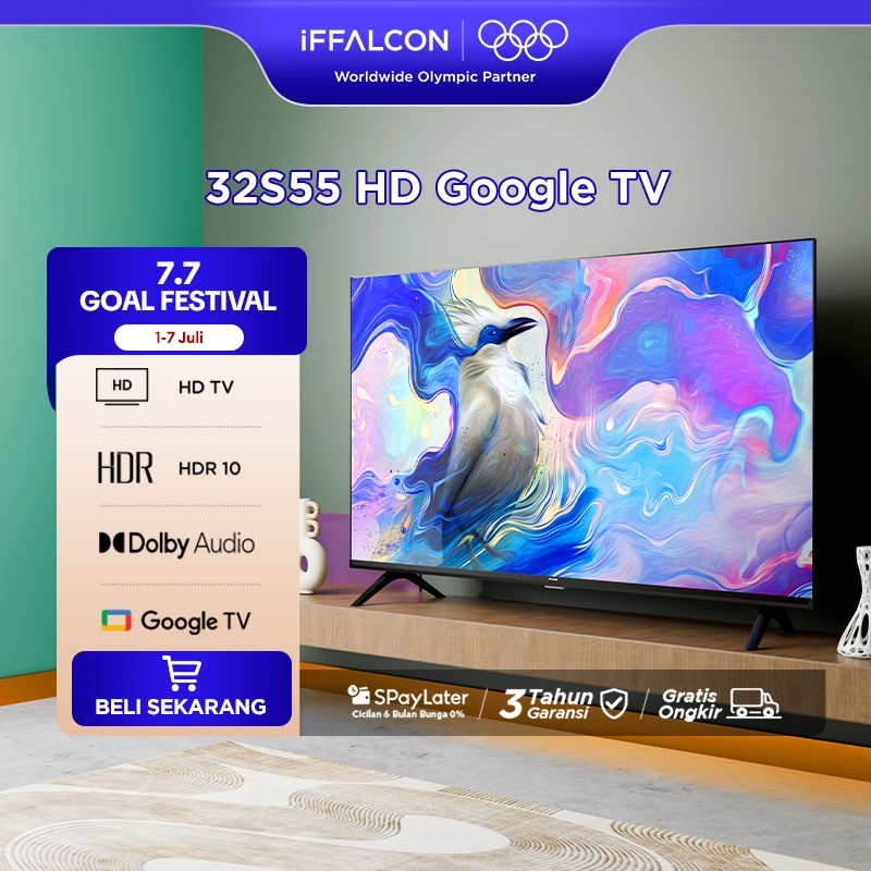 BR iFFALCON by TCL 32 inch S55 Series Google TV (Android 14) Smart Digital - HD - HDR 10 - Dolby Aud