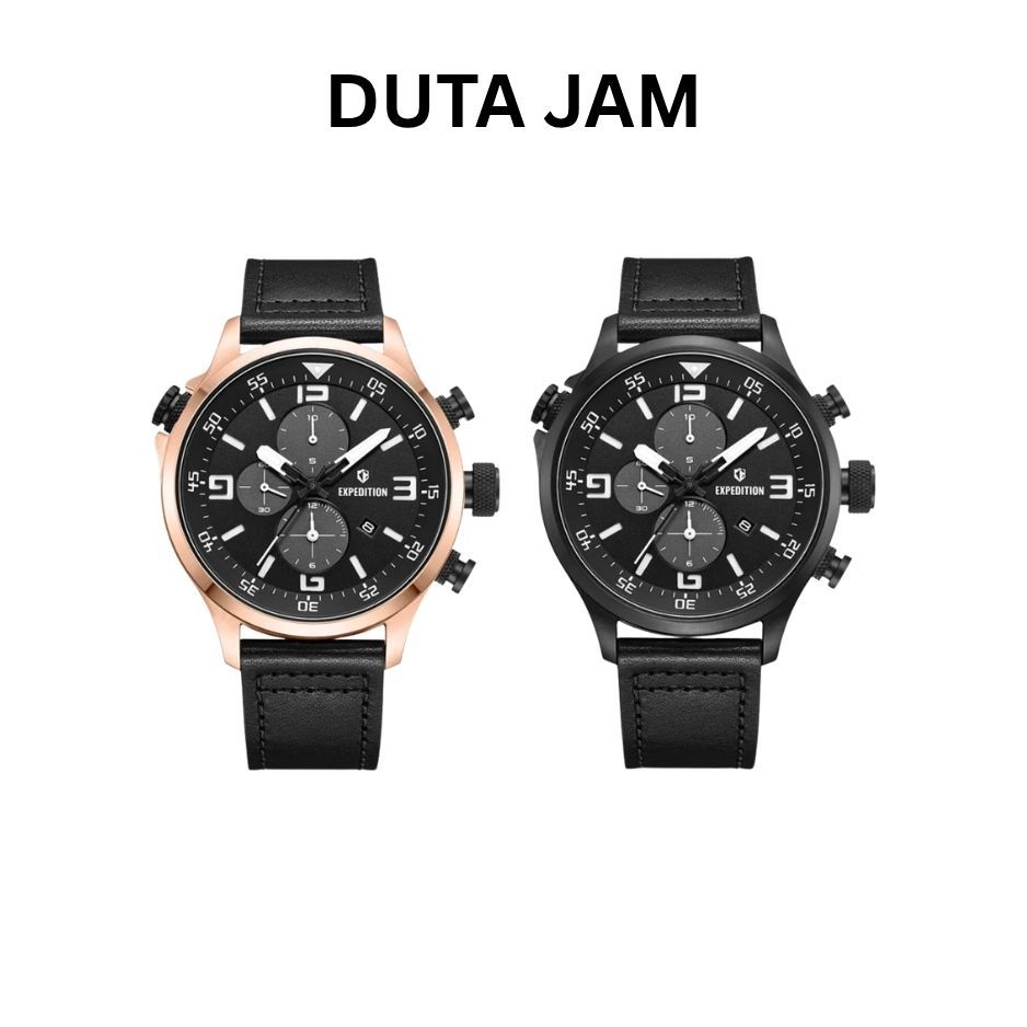 JAM TANGAN PRIA EXPEDITION E6318 E 6318 ANALOG MCL LEATHER STRAP ORIGINAL