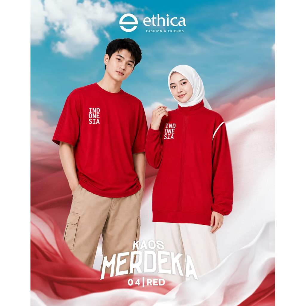 Kaos Couple Merdeka 04 by Ethica (kaos merah putih premium)