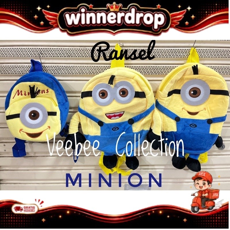 Tas Ransel Minion/ Minions Bag Pack/ tas punggung boneka minion/ tas boneka anak/sovenir ulang tahun