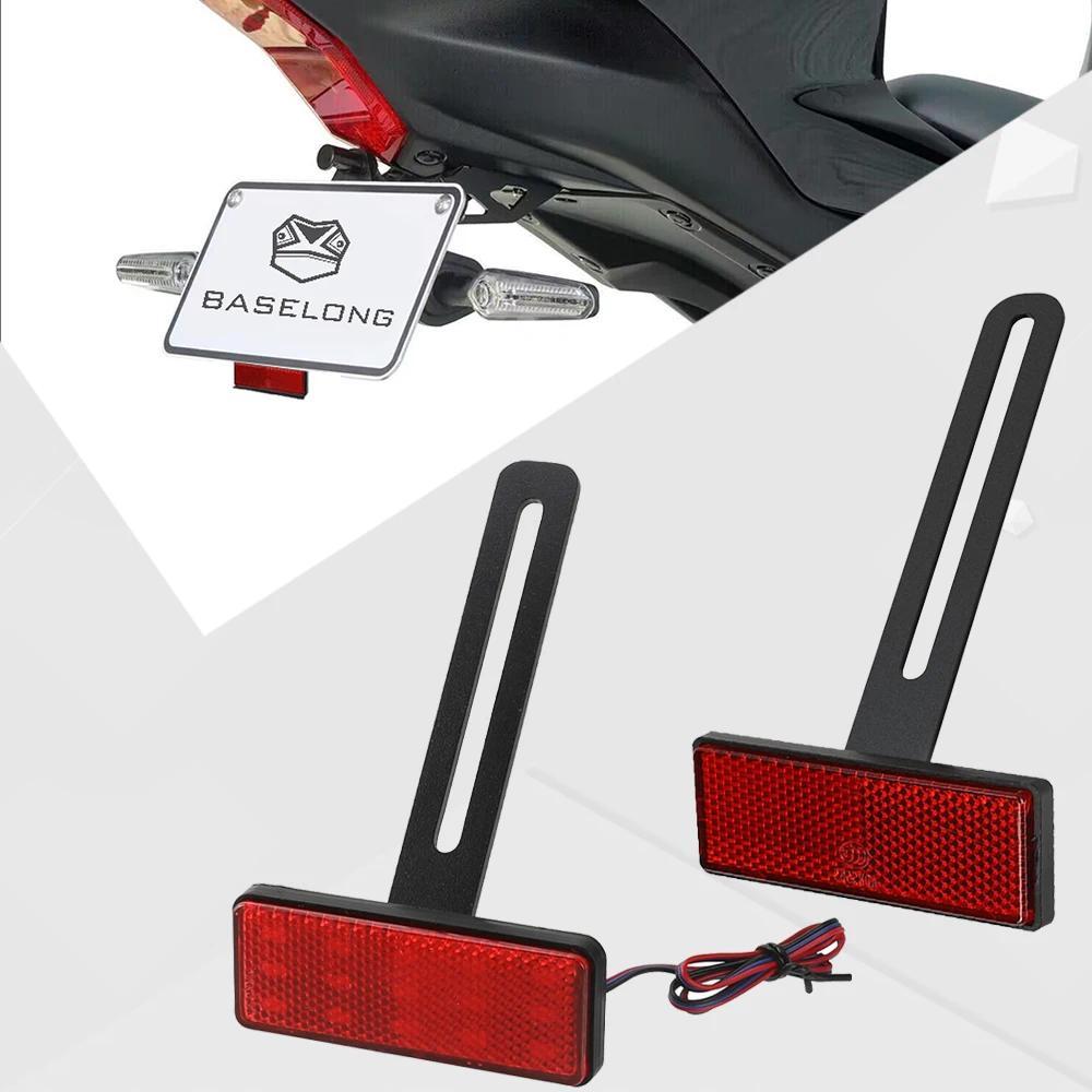 Motorcycle LED Number Plate Light With Red Reflector for Honda Africa Twin 1100 CB400F CB500F CB500X