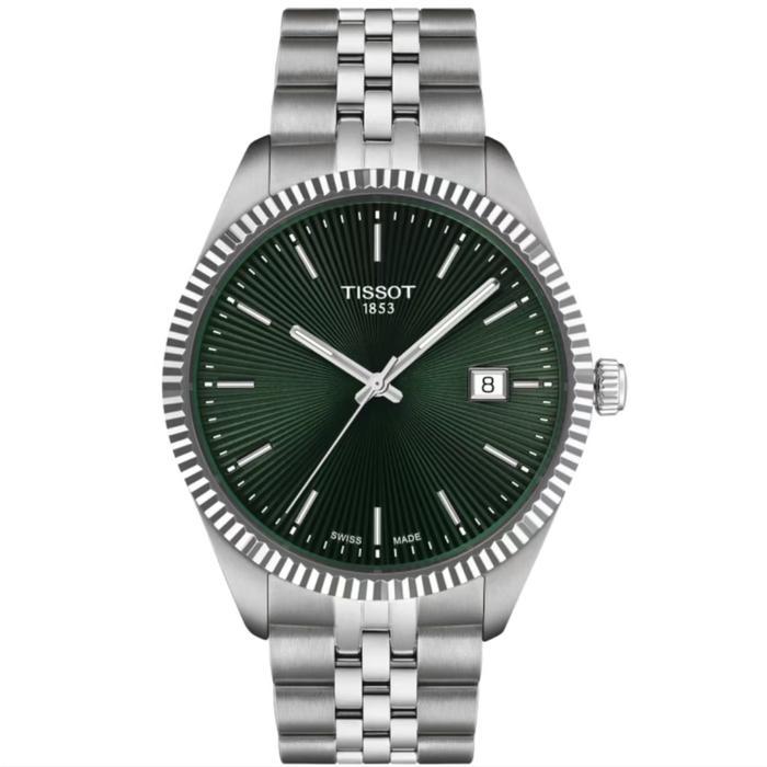Tissot Ballade 40mm Green Dial Stainless Strap Quartz Watch Jam tangan Pria Original T156.410.11.091