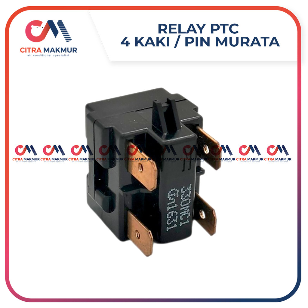 Relay PTC 4 Kaki Kanan Kiri Atas Bawah Murata Kotak Hitam Kompresor 4 Pin Terminal Starting