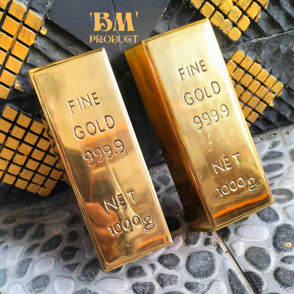 Miniatur Emas Batangan 1000 Gram / 1Kg Miniatur Emas Kuningan Diecast Fine Gold 9999 %     Berkualit
