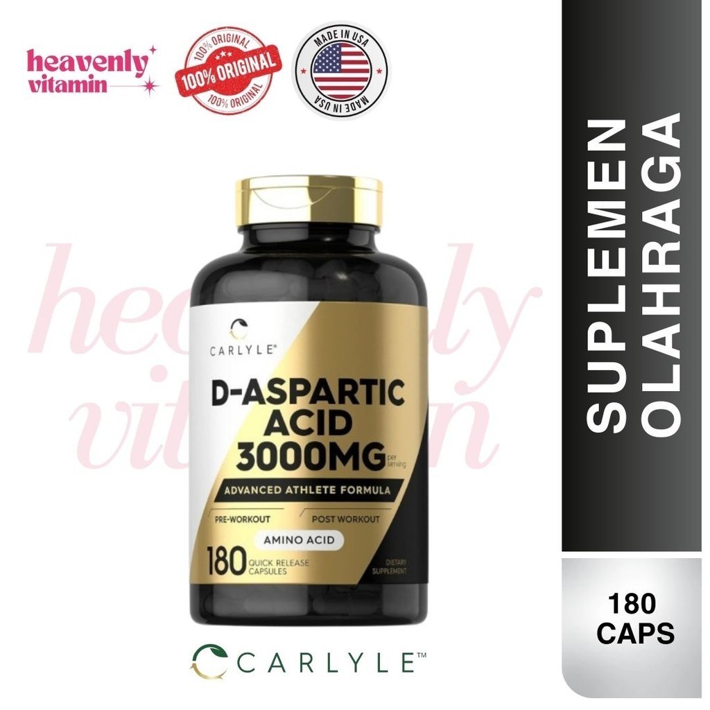Carlyle D Aspartic Acid 3000mg -180 Capsules Energy Booster Sports Aid