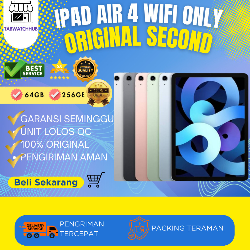 Ipad Air 4 64GB 256GB Wifi Only Second Fullset