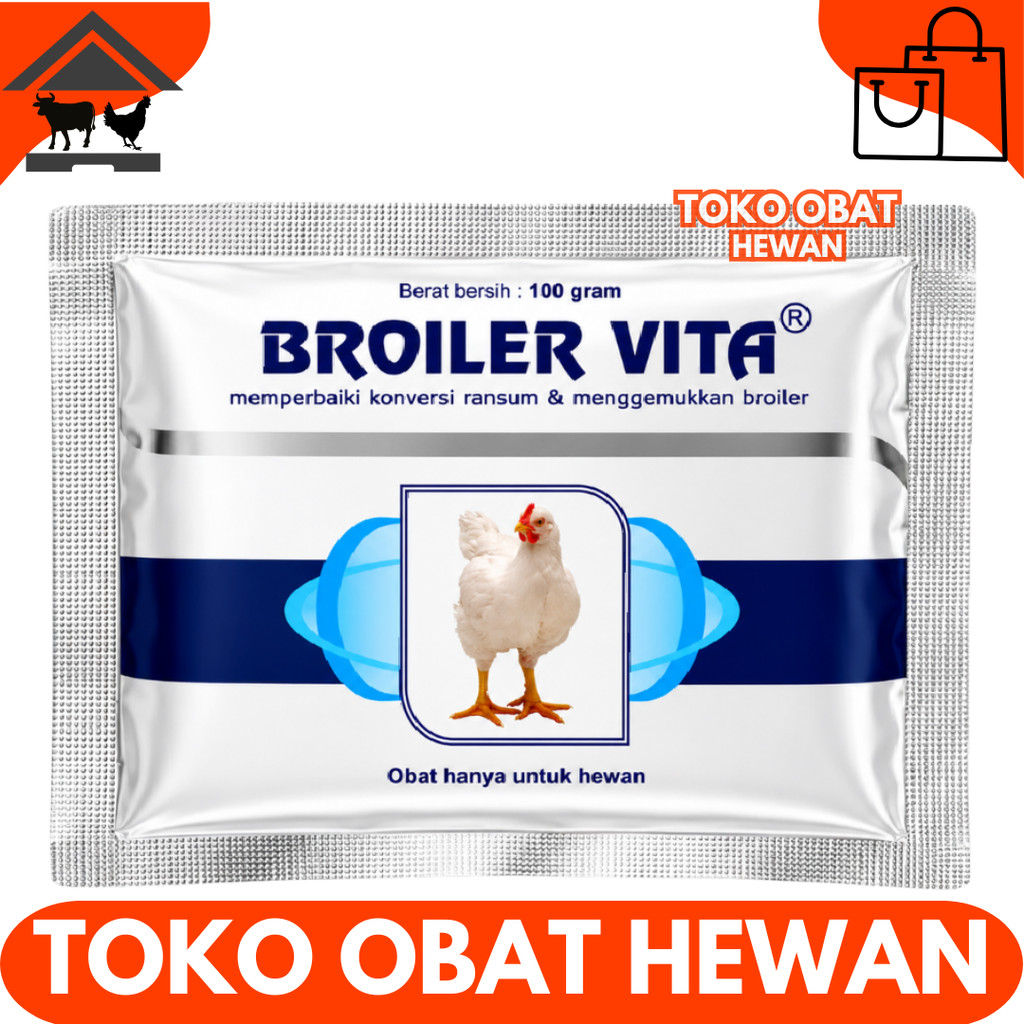 BROILER VITA 100 GRAM MEDION - Vitamin Ayam Broiler Pedaging - Obat Vitamin Penggemuk Ayam Pedaging 
