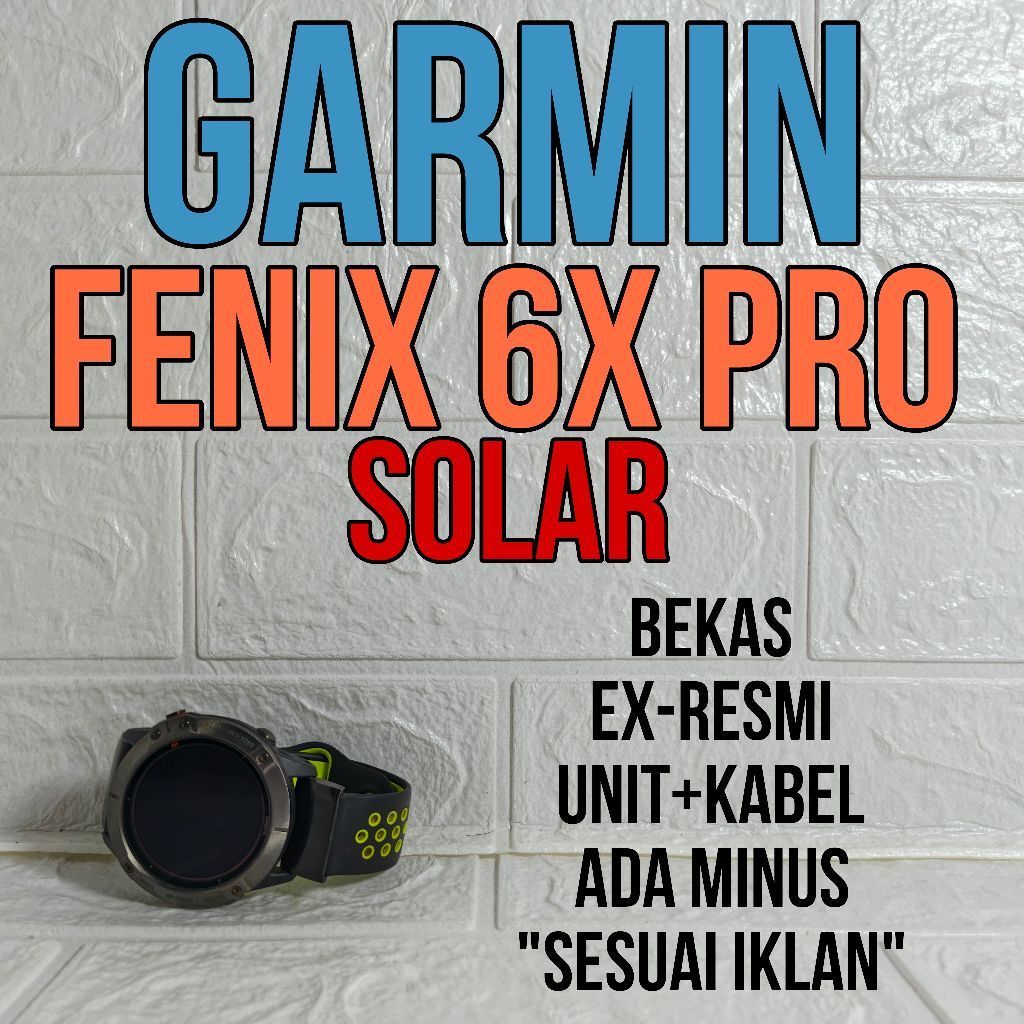 Garmin Fenix 6X Solar Bekas Minus Ex-Resmi