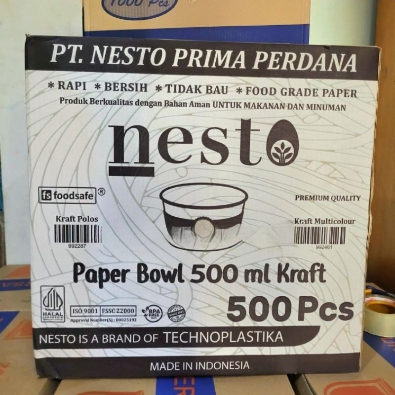 Paper Bowl Nesto 500 ML KRAFT