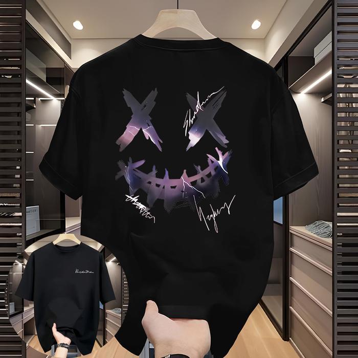 Kaos Pria Oversize American Streetwear Scary Thunder X Graphic Print T-Shirt Distro Cotton Combed Pr