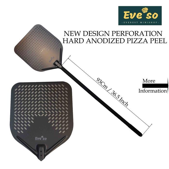 mh h Hard Anodized Coating Perforated Pizza Peel 12 Inch. Sekop Pizza Berlubang 12 Inch - 13terbaikk