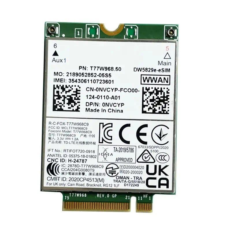 T77W968.50 Dw5829e-ESIM M.2 4G Modem Module Cat9 450Mbps TDD-LTE 4G Module For Dell 7320 7330 7520 7