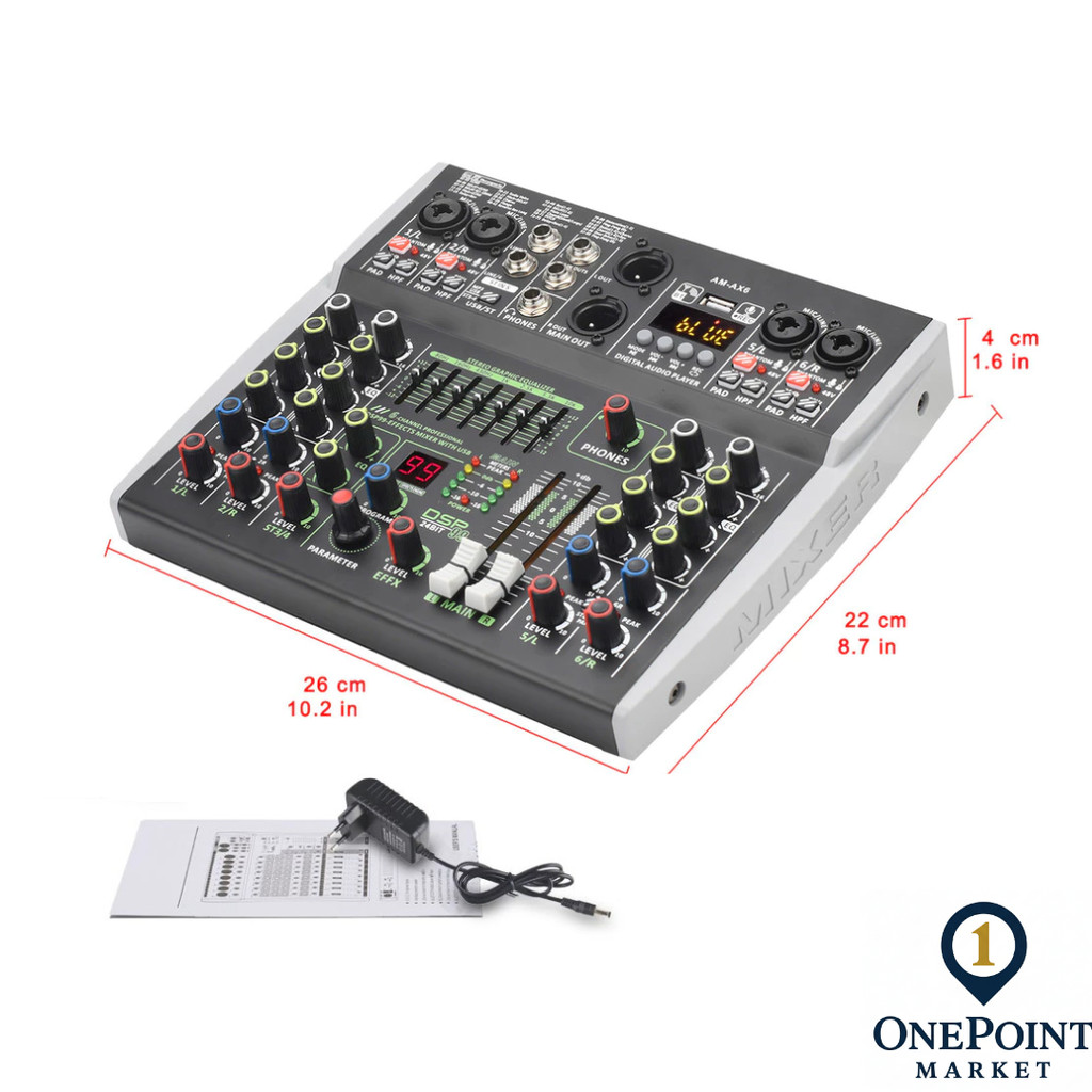 Mixer Audio Professional DSP 99 Effects Bluetooth USB