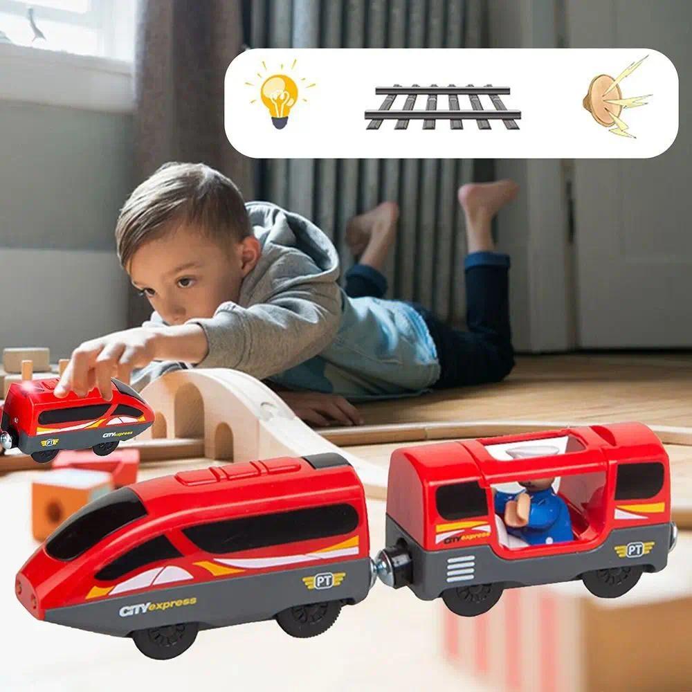 Magnetic Funny New Design Wooden Train Track Battery Operated Compatible With Brio Toys Train