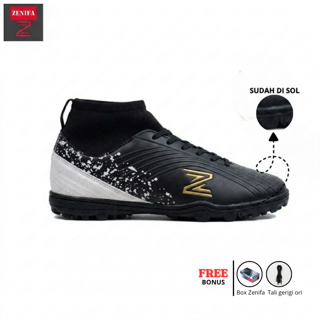 Zenifa - Sepatu Futsal Pria Zenifa Skylight New Black Edition Soccer Minisoccer