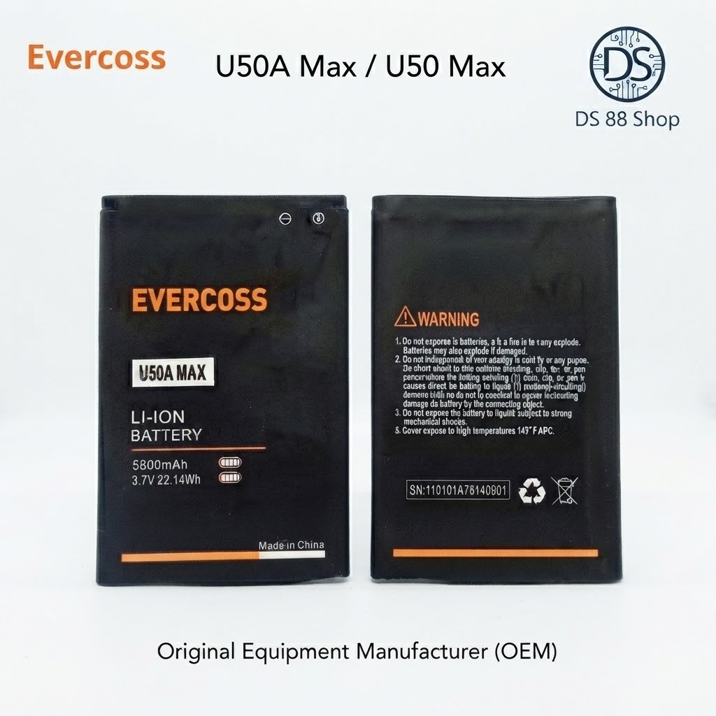 Baterai HP Evercoss U50A Max U50 Max 5800mAh Original Baru