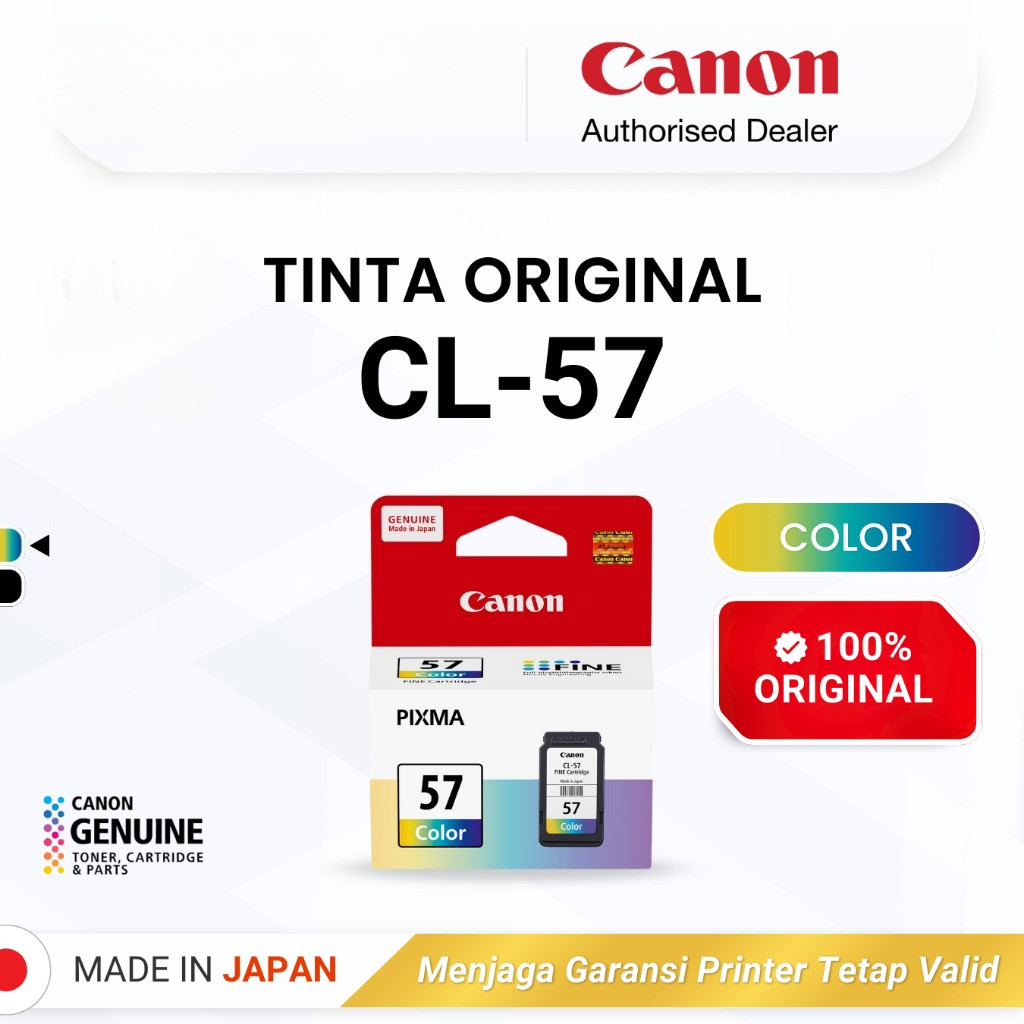 100% ORIGINAL Tinta Canon CL 57 Color - Tinta Canon E410 E470 E3470 E4570 - Tinta Asli